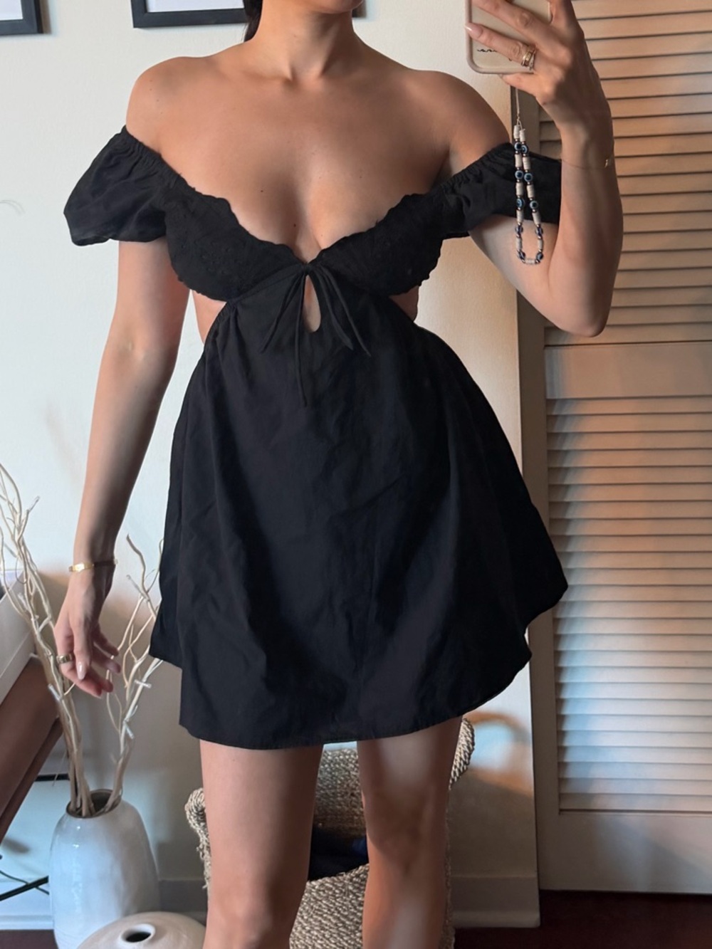 Boho cowboy style Black Mini Dress